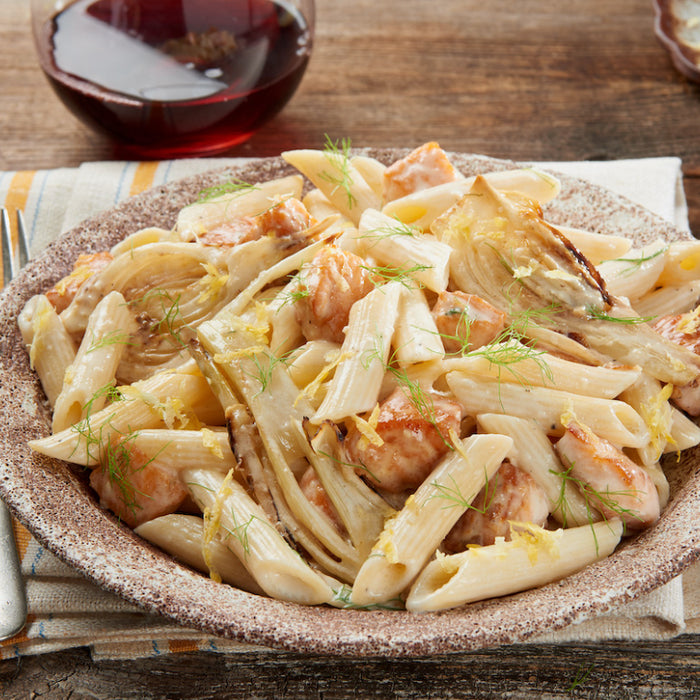 Lemon Fennel Salmon Pasta