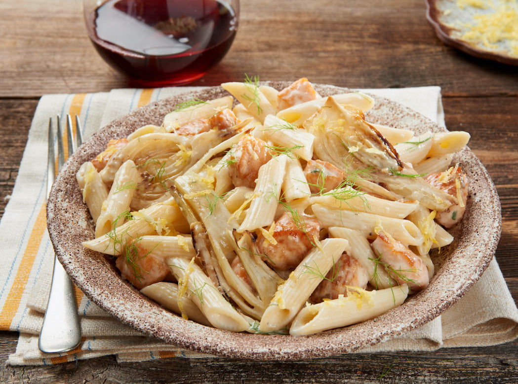 Lemon Fennel Salmon Pasta