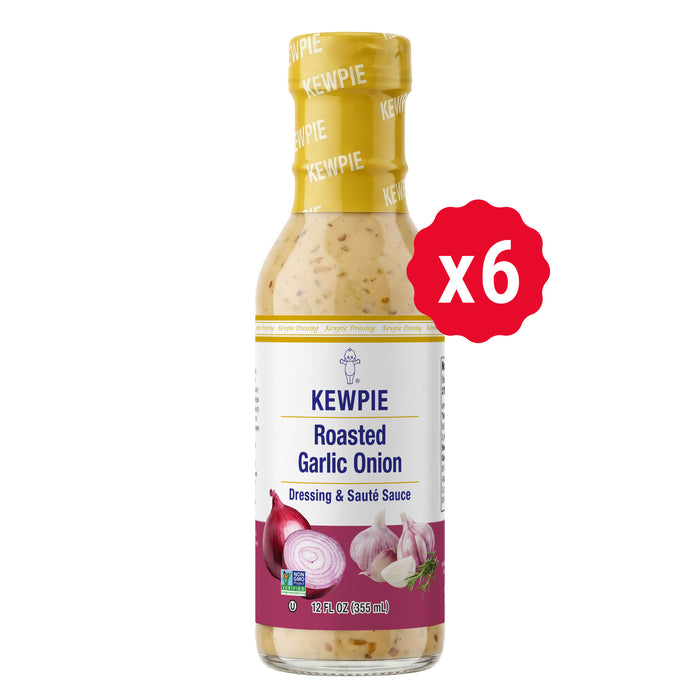 KEWPIE Roasted Garlic Onion Dressing & Saute Sauce, 12 fl. oz — Case (6 Bottles)